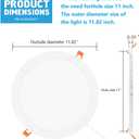 1Pack 11 Inch Ultra Thin LED Recessed Ceiling Light with Junction Box, 6000K Daylight, 24W 110V Eqv,Recessed Lighting, Slim No Dimmable Can-Killer Downlight,Canless Lights 2150LM High CRI80+