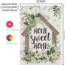 5 x CROWNED BEAUTY Spring Home Sweet Home Garden Flag Eucalyptus Welcome 12x18 Inch Double Sided Small Floral Seasonal Holiday Decoration for Outdoor Lawn Yard