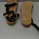 REEF Cushion Rem Hi Women's Platform Sandal, Adjustable Strap, Arch Support and Heel Cupping, Black/ Tan, 7.5