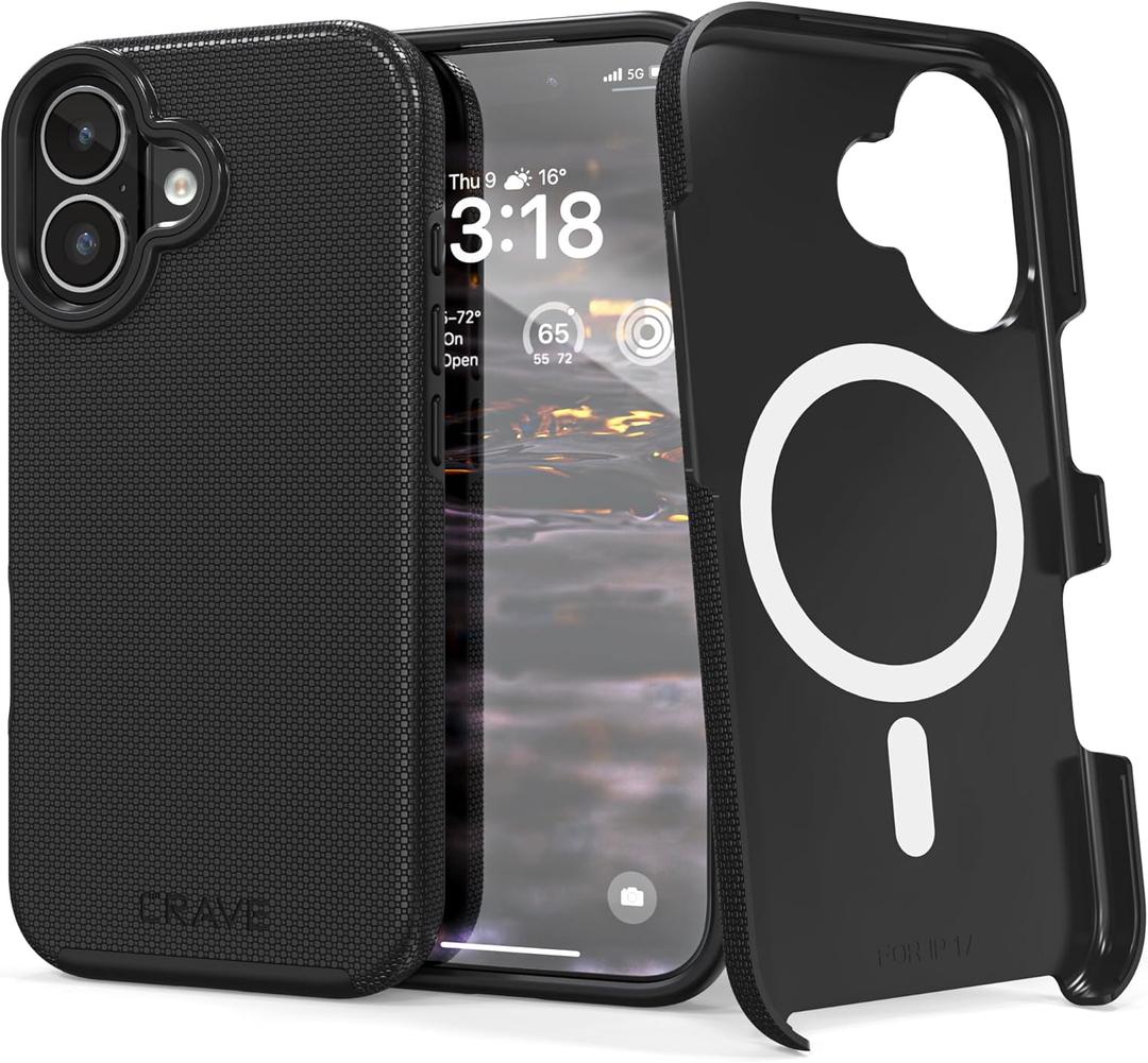 Crave Compatible with iPhone 17 Case, [Compatible with MagSafe] Shockproof Protection Dual Layer Case for Apple iPhone 17 (6.3 inch) - Black