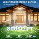 Tryme Clip On Solar Lights Outdoor, Motion Sensor, 231 LEDs 1500 Lumens | 3 Heads Clamp Solar Flood Lights, Solar & USB Charging, Security Lights for Fence, House, RV (No Screws, 1 Pack)