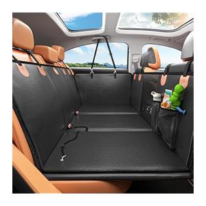 JUSTWOOF Back Seat Extender for Dogs, Waterproof Dog Car Seat Cover for Back Seat with Hard Bottom Anti-Scratch Faux Leather Dog Car Seat Cover for Traveling Camping with Pets Hold Up to 400lbs