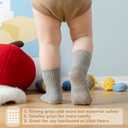 Toddler Grip Socks Non Slip Crew Socks Cute Seamless Cotton Socks for Baby Boys Girls Infants Kids 9 Pairs 2-3Y