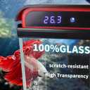 Glass 5 Gallon Fish Tank Aquarium - Smart Self-Cleaning Starter Kit with 3-Color LED Light, Ultra Quiet Pump & Filter, Temperature Monitoring for Betta Fish and Shrimp