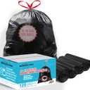 8-10 Gallon Trash Bags Drawstring, 120 Count Bulk, Black & Unscented Multi-purpose Garbage Bags for Business Home Bathroom Kitchen Commercial and Industrial