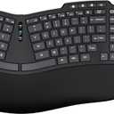 Ergonomic Wireless Keyboard Mouse Combo, Bluetooth/2.4G Split Design Keyboard with Palm Rest and 3 Levels DPI Adjustable Wireless Vertical Mouse, Multi-Device, Rechargeable, for Windows/MacBlack