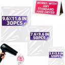 200 Pcs Heat Shrink Wrap Bags 3 Sizes 3.93x5.90 (120) 7.67x9.64 (50) 9.64 x11.61 (30) Clear PVC Film for Secure Gift & Soap Packaging for DIY Crafts | Mother's Day Bags for Gift Wrapping