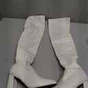 Women's Fall Comfort Thigh High Boots Black Pointy-toe and High-heel Over The Knee Boots, 6, White