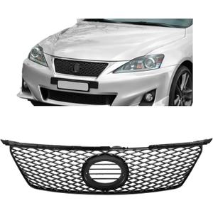HECASA Front Grill Compatible with 2006 2007 2008 Lexus IS250 IS350 5311153140 Front Bumper Mesh Grille Assembly Black