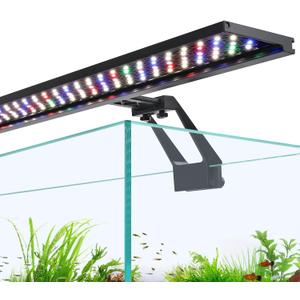 hygger Clip On Full Spectrum Aquarium LED Light, 22W Day-Night Dual Timer Sunrise-Day-Sunset-Moon Fish Tank Light, Adjustable Timer Brightness with 9 Colors for Planted Tank