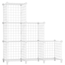 AWTATOS Wire Cube Storage Organizer, Closet Organizers and Storage, Metal 6 Cube Storage Shelves Bookshelf, Portable Closet Clothes Organizer for Bedroom, Home, Office, White