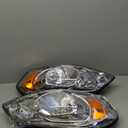 Headlight Assembly For Chevy Impala 2006-2013 For Chevy Impala Limited 2014-2016 For Chevy Monte Carlo 2006-2007 Chrome Housing Amber Reflector Clear Lens Driver and Passenger Side Headlamp