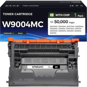 W9004MC Black Toner Cartridge High Yield with Chip Replacement for HP W9004MC Toner Compatible for HP Managed E60155dn E60165dn E60175dn E60055dn E60065dn E60075dn MFP E62655 E62665 E62675 Printer Ink