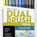 Tombow 56169 Dual Brush Pen Art Markers, Landscape, 10-Pack. Blendable, Brush and Fine Tip Markers And Kids Book