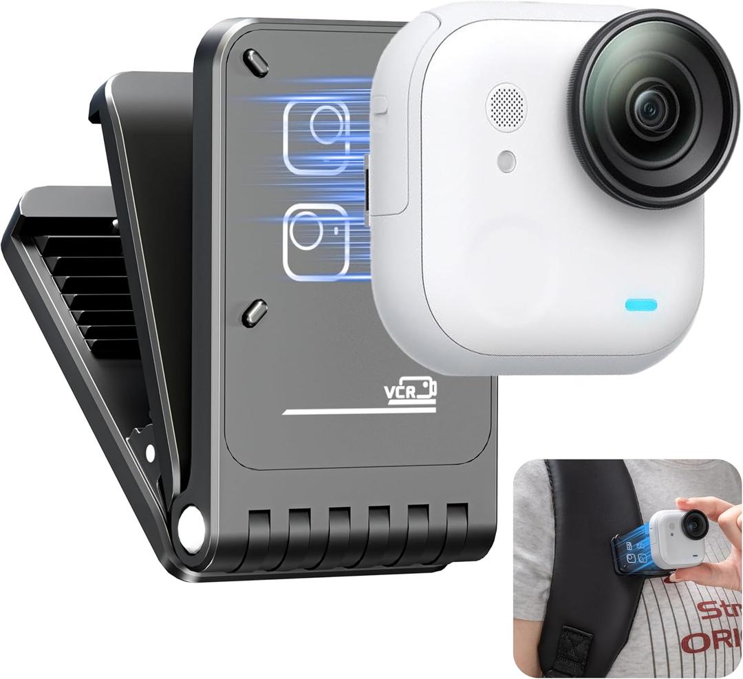 STARTRC VCR Go Ultra Magnetic Backpack Mount Stand for Insta360 Go Ultra Accessories Pivot Clip Angle Quick Release Hat Mount Adapter for Desktop Outdoor Travel Video POV Shooting