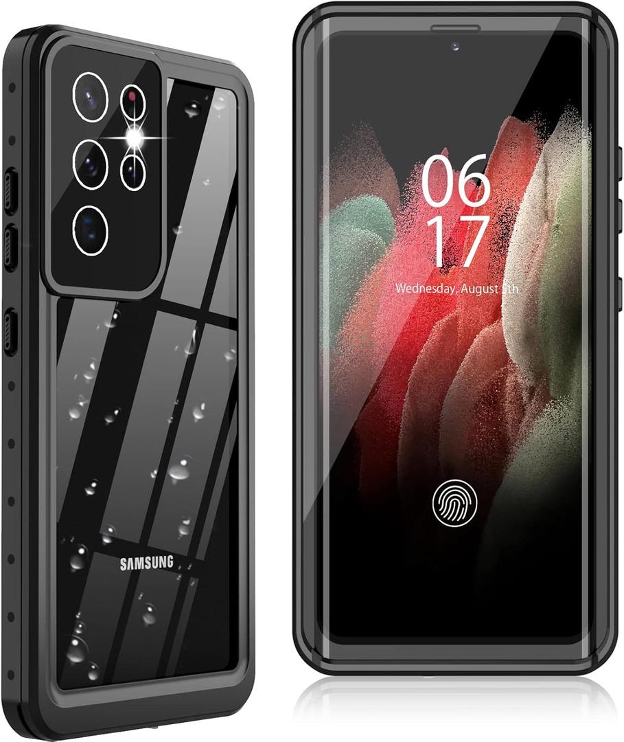 Oterkin for Samsung Galaxy S21 Ultra Case,S21 Ultra Waterproof Case with Built-in Screen Protector Dustproof Shockproof 360 Full Body Underwater Case for Samsung S21 Ultra 5G 6.8inch (2021) Black