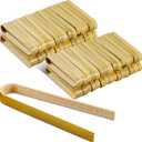 Patelai 180 Pieces Mini Bamboo Tongs Long Toast Tongs Disposable Wooden Cooking Bamboo Cooking Utensils for Toast Bread Pickles Tea Toaster Supplies (4 Inch) (one size)