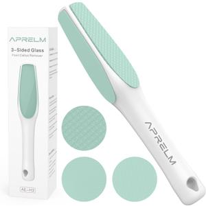 APRELM 3-Sided Nano Glass Foot File, 3-in-1 Coarse/Medium/Fine Foot Callus Remover, Professional Callus Remover for Feet Hard Skin Smooth Polishing (Turquoise)