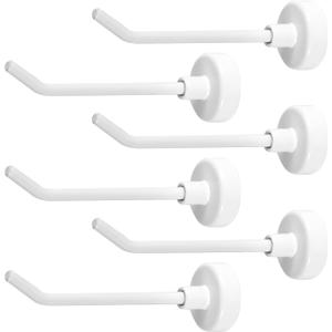 6pcs Magnetic Hooks, 1.7lb 3 Inch Long Heavy Duty Magnet Hooks Strong Magnetic Cruise Hooks Wall Hooks Magnetic Hangers for Cruise Ship Garage Kitchen Refrigerator (White)