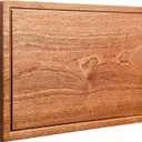 Wooden Cutting Boards For Kitchen Real Solid Sapele Wood Chopping Board One Piece Thick Hard No Glue Non Toxic With Juice Groove And Built-in Handle All Whole Single Wood Butcher Block (15*10.2*1Inch)