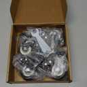 HOLKIE Stem Caster Wheels 2 inch Total Locking Casters Set of 4, Threaded Stem 3/8" -16 x 1 (Diameter 3/8", Length 1") Swivel Heavy Duty Castors Black