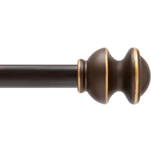 Kenney Kendall Knob Window Curtain Rod, Adjustable Curtain Rod for Windows 30 to 86 Inches, Extendable Curtain Rod Set, Oil Rubbed Bronze Curtain Rod