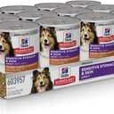 Hill's Science Diet Adult 1-6 Sensitive Stomach & Sensitive Skin Wet Dog Food, Tender Turkey & Rice Stew in Gravy, 12.5 oz. Cans, 12-Pack