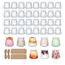 4 Oz Small Glass Jars 40Pack, Clear Glass Pudding Jars with PE Lids and Tags, Spice Jars/Glass Jelly Jars/Yogurt Jars/Small Jars with Lids (Set of 40)