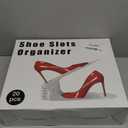 Shoe Slots Organizer 20 Pack - Shoe Stackers, Space Savers 50%, 4 Levels Adjustable, Double Layer Holders for Closet, White