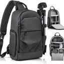 TAAOKA Camera Sling Bag for Photographer Waterproof Crossbody Camera Bag with Fast Access Pockets, Thick Shockproof Photography Backpack with Tripod Holder, DSLR camera bag for Nikon/Sony/Canon