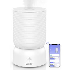 CLEVAST Smart Humidifiers for Bedroom, Top Fill 3L Cool Mist Quiet Ultrasonic Humidifier with Essential Oil Diffuser, Humidity Control, Wi-Fi Air Humidifier for Baby, Home, Compatible with Alexa