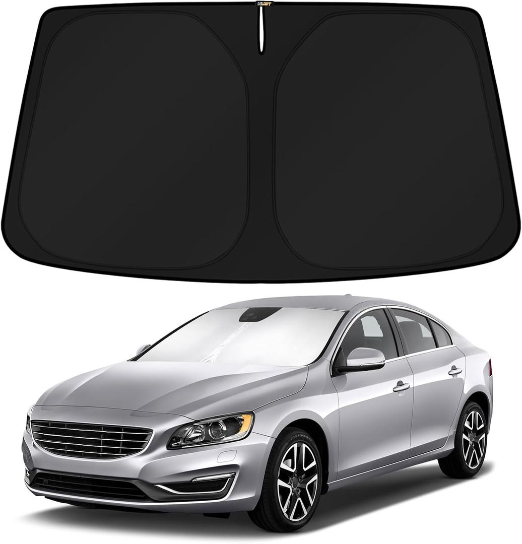 KUST Windshield Sun Shade for 2011-2018 Volvo S60 Accessories Custom Fit Sunshade Sun Visor Protector Foldable Blocks UV Rays Keep Your Car Cooler