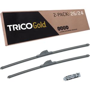 TRICO Gold 26" + 24" Premium Automotive Replacement Windshield Wiper Blades (Set of 2), Passenger and Driver Side All-Weather Beam Wiper Blades for Select Vehicle Models