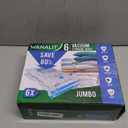 6 Pack Jumbo Vacuum Storage Bags (40"x28"), Reusable Vacuum Sealer Compression Space Saver Bag for Clothes, Mattress, Blanket, Duvets, Pillows, Comforters, Quilt, Travel (Pump Not Included)