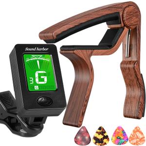 Guitar Capo with Guitar Tuner Clip Guitar Accessoriesor for Acoustic Ukulele