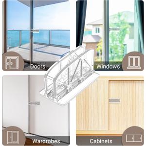 Patio Glass Sliding Door Lock - 2 Pack Window ChildProof Use Child Safety Locks, Slider Door Security Stop Lock Guard Kids for Home Slide Glass Doors Bar Backyard Closet Cabinet, Proof Window Stopper