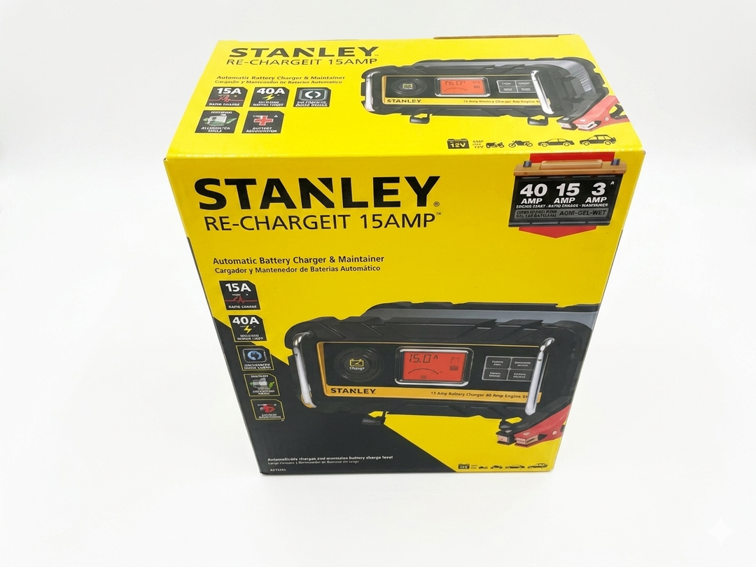 STANLEY RE CHARGE IT 15AMP, AUTOMATIC BATTERY CHARGER AND MAINTAINER