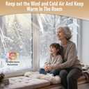 Large Patio Door Shrink Film Window Insulation Kit Cuttable with AdhesiveTransparent,Window Plastic for Winterizing Thicken Thermal Waterproof Insulation Cover Warm Winter (1Pack, 84"W x 120"T) (Clear 1pcs)