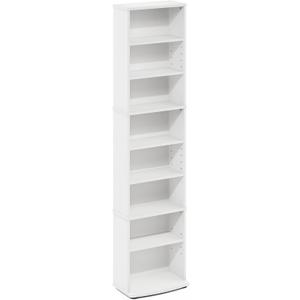Furinno Jaya Space Saving Multimedia Storage Tower, White (8-Shelf)