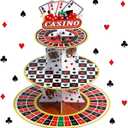 Casino Cupcake Stand 3 Tier for 24 Cupcakes Poker Dice Theme Cardboard Cake Dessert Holder Tower for Las Vegas Night Party Decoration Casino Decorations Adult Birthday Casino Themed Party Supplies