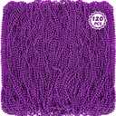 Bead Necklace, 120PCS New Years Eve Black Necklaces Stuff Accessories, 33" Mardi Gras Beads Necklace Costume Bulk, Festival Parade Throw for Halloween Wedding Party Events Supplies Decorations