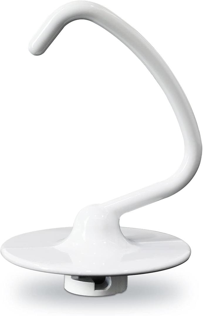 K45DH Dough Hook for KitchenAid 4.5-5 Qt Tilt-Head Stand Mixers, Coated C-Shaped Bread Hook Replacement, Fits K45 K45SS KSM75 KSM90 KSM103 KSM110 KSM150, Kneads Yeast Dough