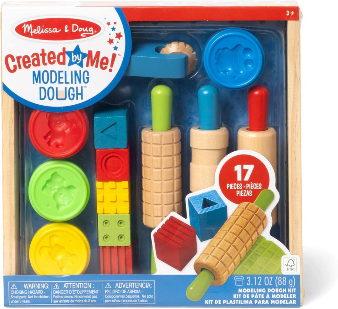 Melissa & Doug Shape, Model, and Mold Clay Activity Set - 4 Tubs of Modeling Dough and Tools