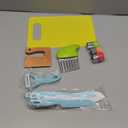 RISICULIS 11 Pieces Wooden Kids Kitchen Knife, Blue Kids Knife Set Include Wood Kids Knife, Serrated Edges Plastic Toddler Knife, Crinkle Cutter, Sandwich Cutter, Y Peeler, Cutting Board