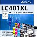 4 Pack 401XL Ink Cartridges Compatible with Brother LC401XL LC401 MFC-J1010DW Ink Cartridges for MFC-J1010DW MFC-J1170DW MFC-J1012DW MFC-J1800DW Printer High Yield Black Cyan Magenta Yellow Ink Tanks