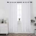 INLINAS 52 x 96 Inch Blackout Curtains with Sheer Overlay - Grommets Thermal and Noise Reduction Panels for Bedroom and Living Room Light Blocking and Energy Saving, Set of 2