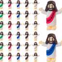 100 Pcs Little Jesus Figures, Mini Jesus Figurines in Bulk for Easter Egg Stuffers Tiny Jesus Figures to Hide and Seek Religious Gifts（5 Colors）