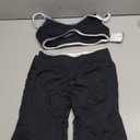 ABOCIW Womens 2 Piece Workout Sets Seamless Color Block Sports Bra Scrunch Butt Lifting High Waist Leggings Gym Set (Small, Black)