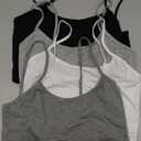 Boao 4 Pack Women's Cropped Tank Tops, Cotton Spaghetti Strap Crop Top Basic Sports Crop Cami Half Camisoles for Teen Girls (Black, White, Dark Grey, Light Grey) S