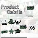 4 x 42pcs Graduation Cupcake Toppers Class of 2026 Paper Cupcake Picks Grad Cap Diploma Picks for Dessert Food Pizza Decorations (Green white)